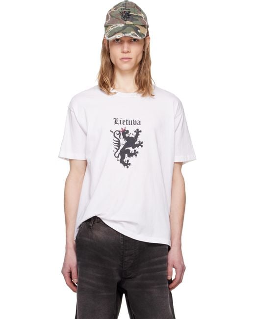 ALEXANDER DIGENOVA Lithuania Crest T-Shirt in White for Men | Lyst