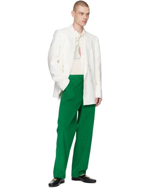 Bode Green Standard Trousers for men