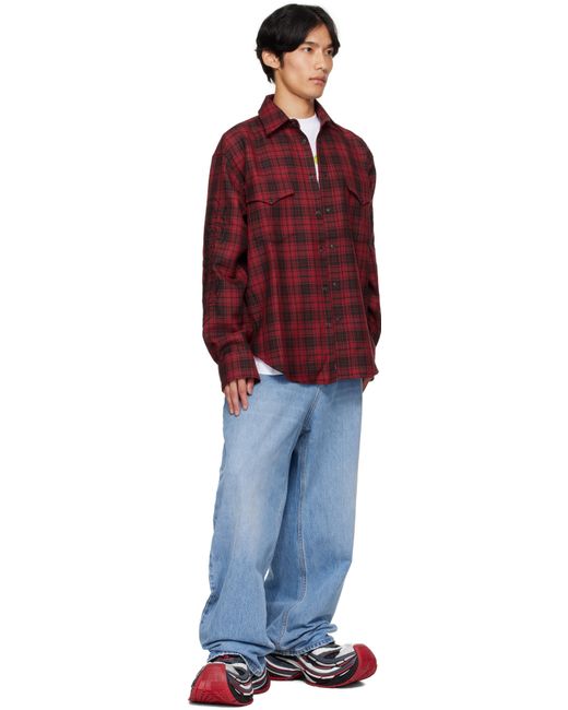 Vetements Plaid Embroidered Shirt for men