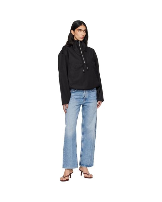 Agolde Black Lydia Nylon Popover Anorak