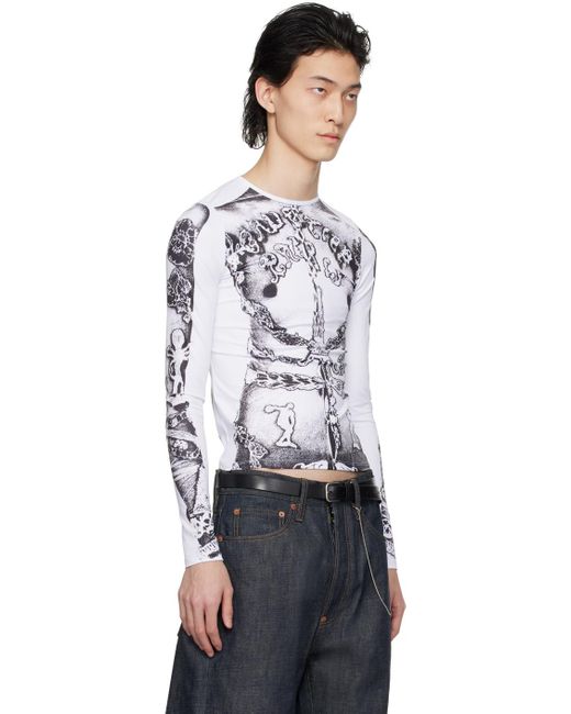T-shirt à manches longues 'gaultier paris' blanc - très gaultier Jean Paul Gaultier pour homme en coloris Black