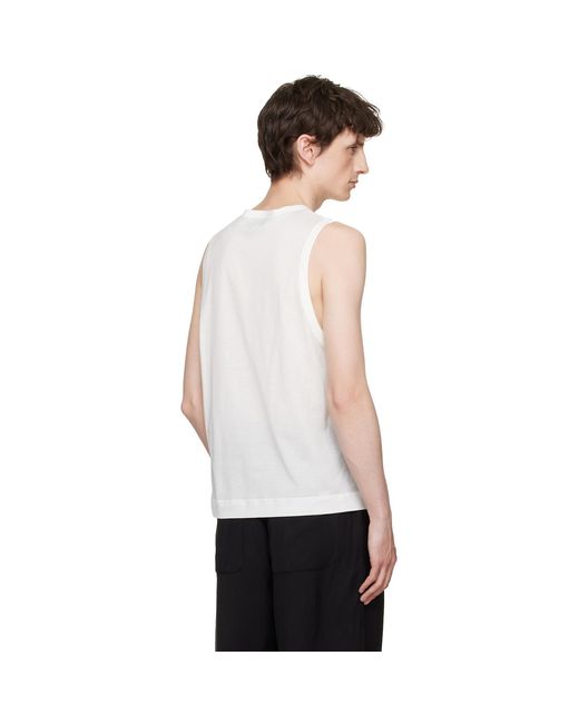 AMI White Off- 'Ami De Coeur' Classic Fit Tank Top for men