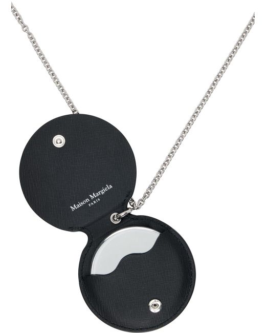 Collier argenté et noir à pochette circulaire Maison Margiela pour homme en coloris Black