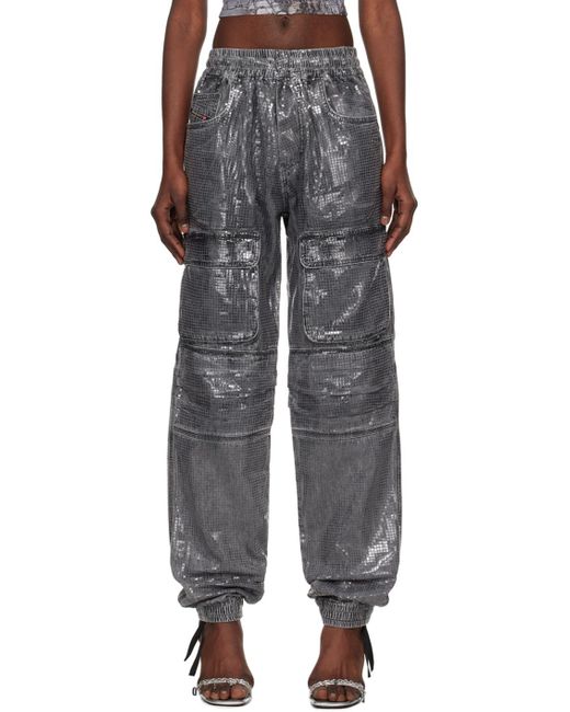 Pantalon cargo D-Mirt 0pgac gris en denim DIESEL en coloris Black