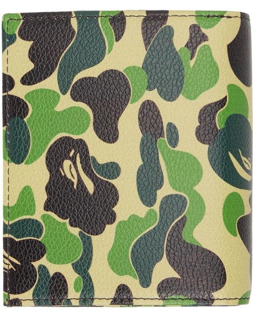 Portefeuille vert à motif camouflage abc A Bathing Ape pour homme en coloris Green
