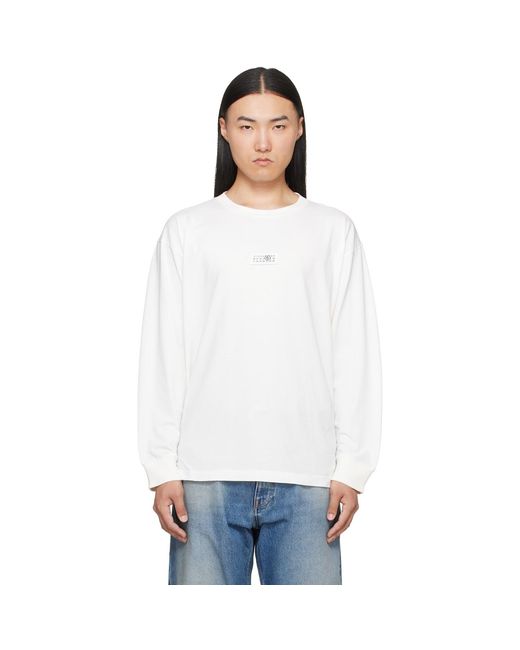 MM6 by Maison Margiela White Long-Sleeved T-Shirt for men
