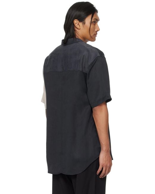 Song For The Mute Black Color Paneled Shirt for men
