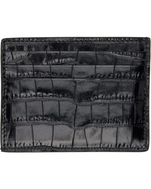 Tom Ford Black Exotic Line Card Holder for men
