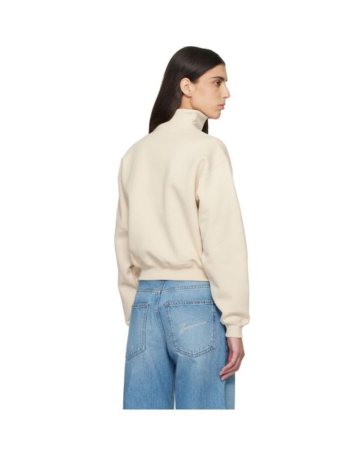Jacquemus Blue 'The Gros Grain Zipped-Rollneck' Sweatshirt