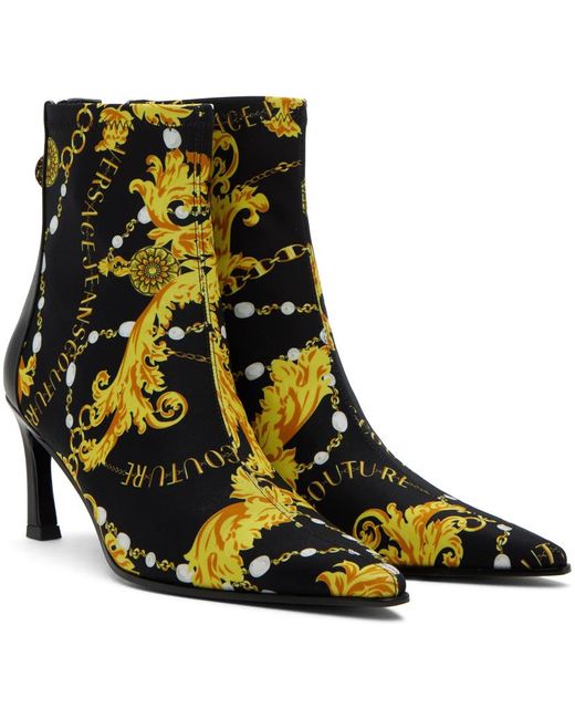 Versace Black Chain Couture Boots