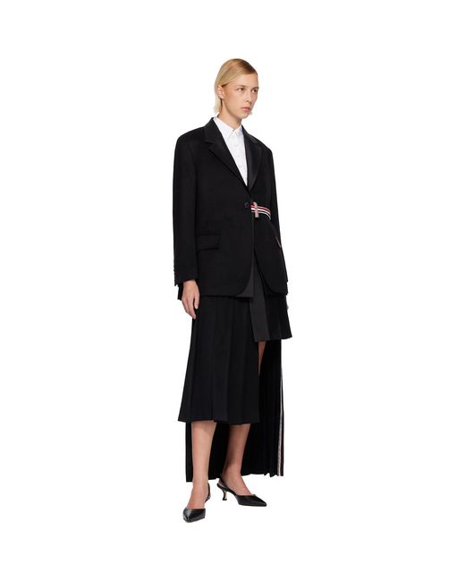 Thom Browne Black Cashmere Wool 2-In-1 Sport Blazer