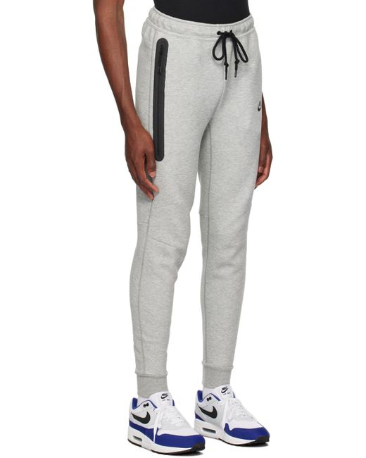 Nike Black Gray Slim-fit Sweatpants for men