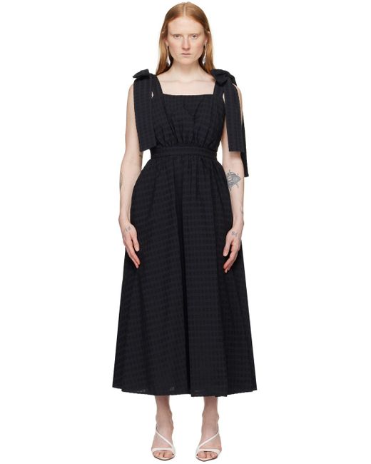 MSGM Black Bow Maxi Dress