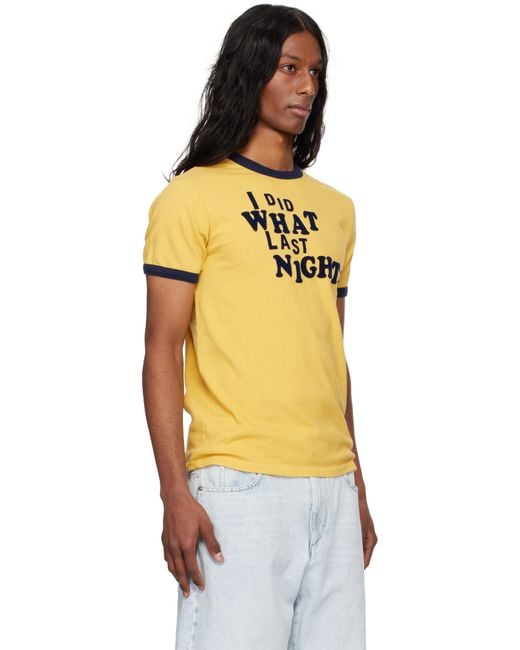 ERL Tシャツ　I DID WHAT LAST NIGHT RINGER-T ERL 'I Did What Last Night' Ringer T-Shirt in Orange for Men
