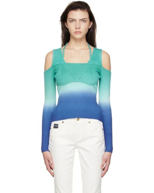 Versace Jeans Couture Blue Cotton Sweater