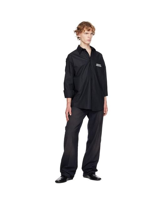 Balenciaga Black Masking Tape Long Sleeve Large Fit Shirt for men