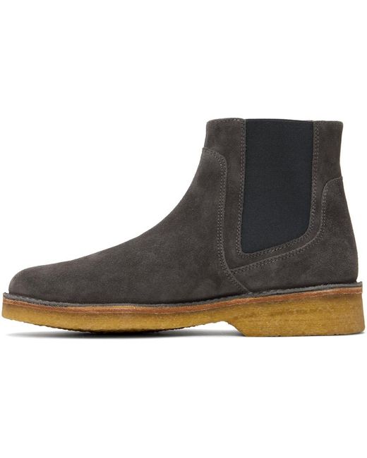 A.P.C. Black . Gray Theodore Chelsea Boots for men