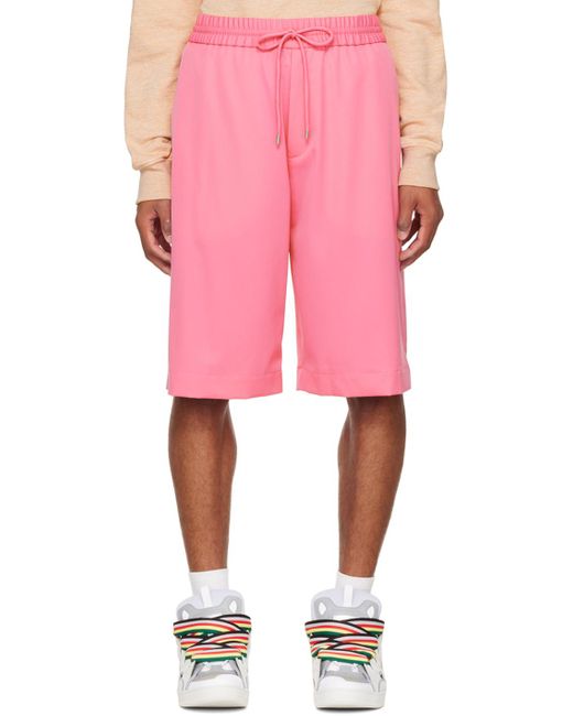Lanvin Pink Embroide Shorts for men
