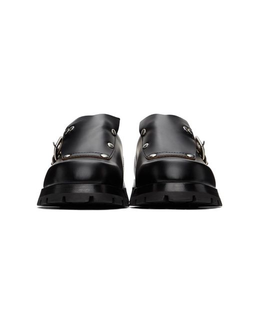 Jil Sander Black Leather Monk Derbys for Men | Lyst