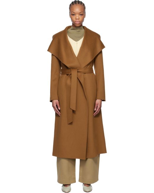 Mackage Black Tan Mai-Cn Double-Face Wool Wrap Coat