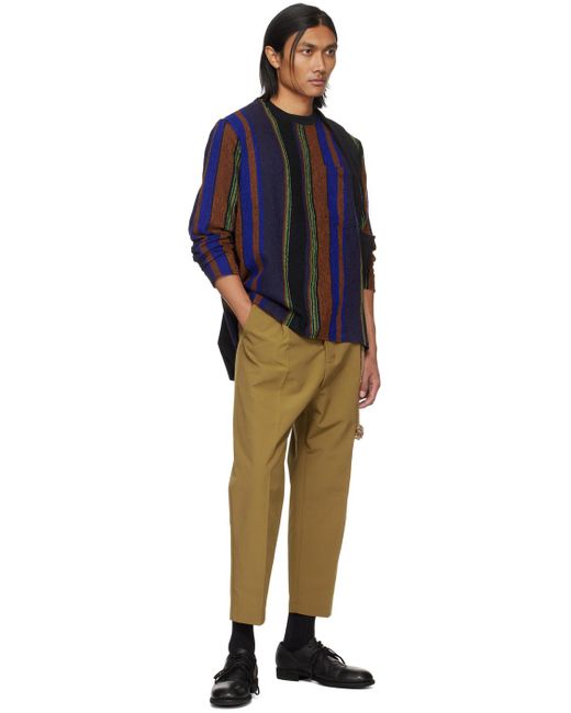 Song For The Mute Natural Tan Pleated Trousers for men