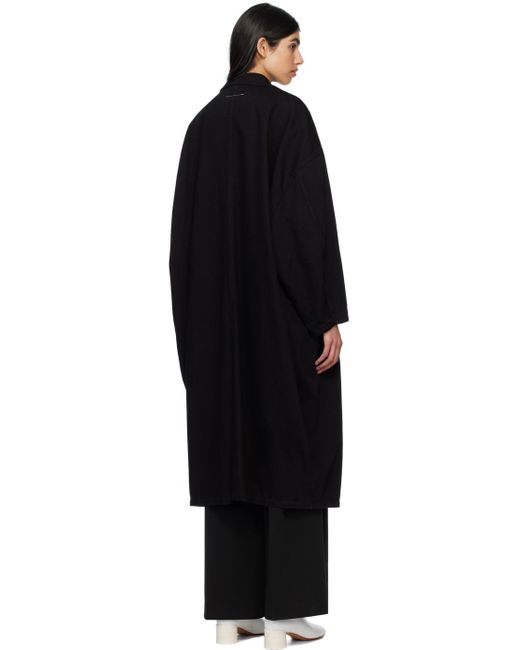 MM6 by Maison Martin Margiela Black Oversized Denim Coat for men