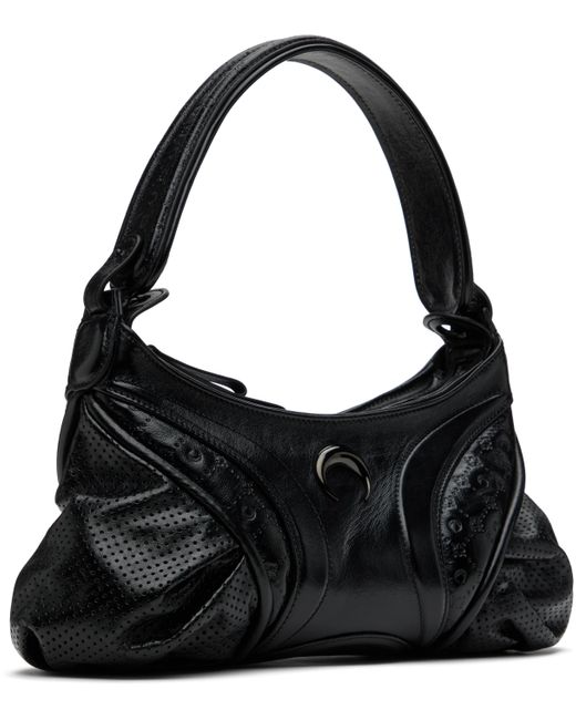 MARINE SERRE ブラック Moonogram Embossed Leather Futura バッグ Black