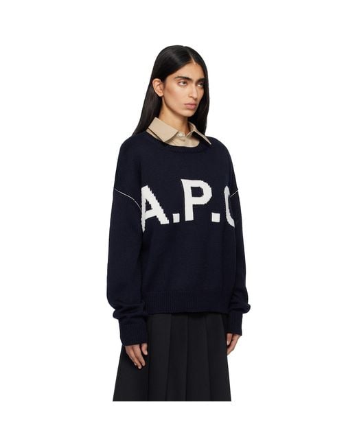 A.P.C. Blue Logo 'A.P.C' Sweater