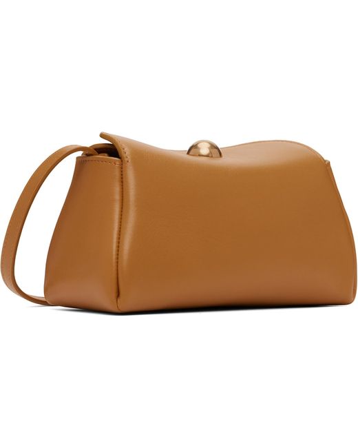 AMI Black Tan Calfskin Leather Mini Carrousel Bag