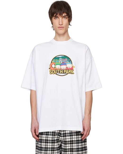 Vetements White 'South Park' Oversized T-Shirt for men
