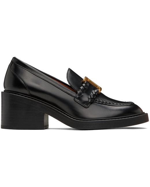 Chloé Black Marcie Heeled Loafers