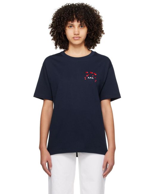 A.P.C. Blue . Navy Hearts T-shirt