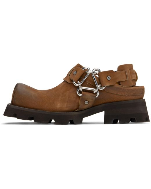 Acne Black Leather Buckle Mules for men