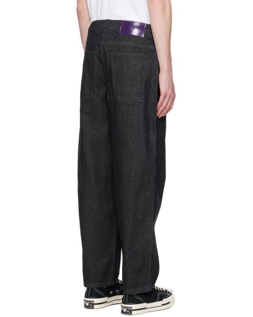 Dime Black Classic Baggy Jeans for men