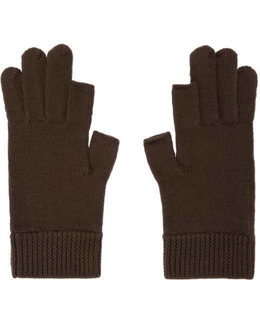 Rick Owens Multicolor Brown Touchscreen Gloves for men