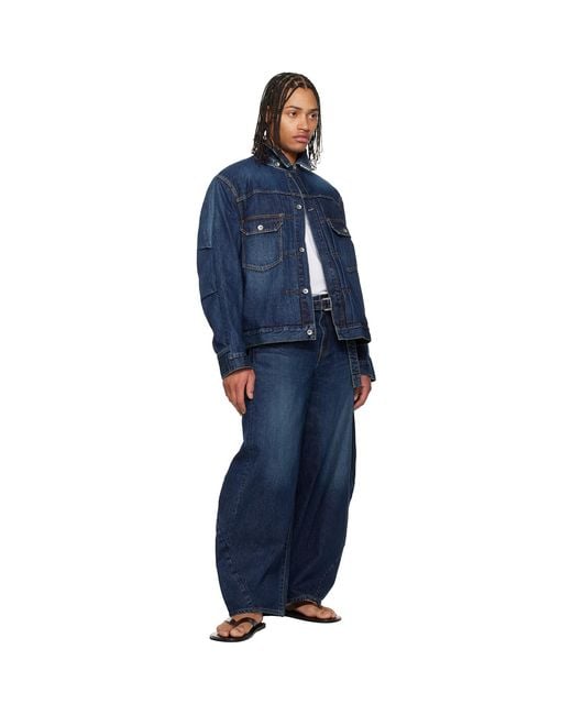 Sacai Blue Faded Denim Jacket for men