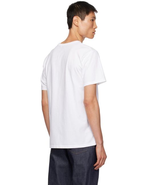 Maison Kitsuné White Chillax Fox Patch Classic T-shirt for men