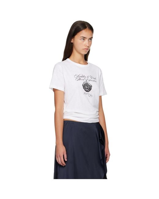 Acne White Graphic Jersey T-Shirt
