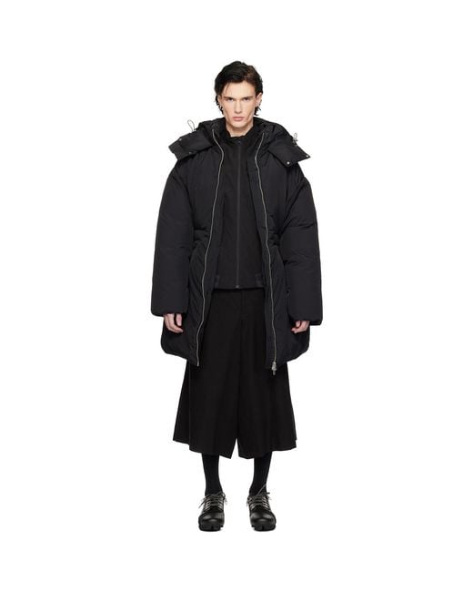 HELIOT EMIL Black Fortress Down Jacket for men