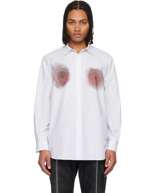 Jean Paul Gaultier White 'The Blurry Roses Print' Shirt for men