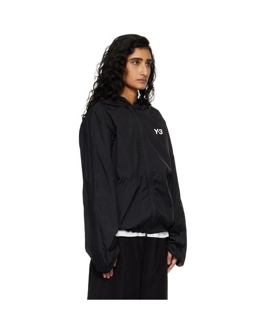 Y-3 Black Nylon Wired 3 Stripes Track Jacket