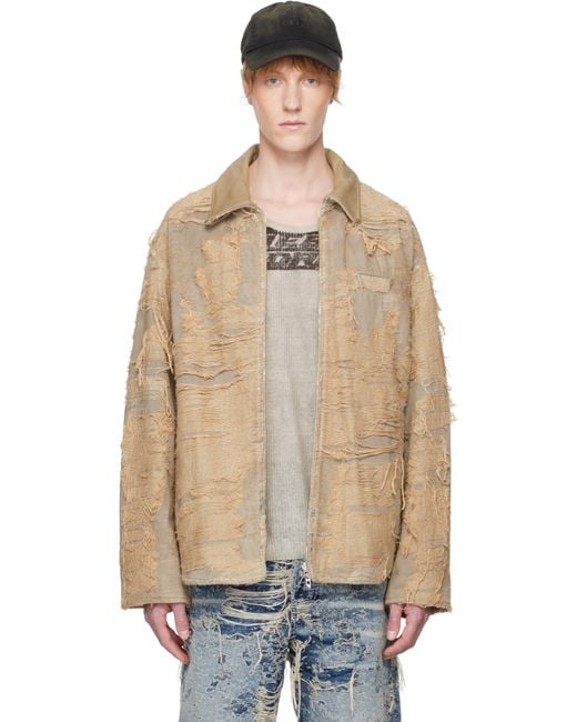 メンズ DIESEL ベージュ D-Ivar-Fsg デニムジャケット Natural