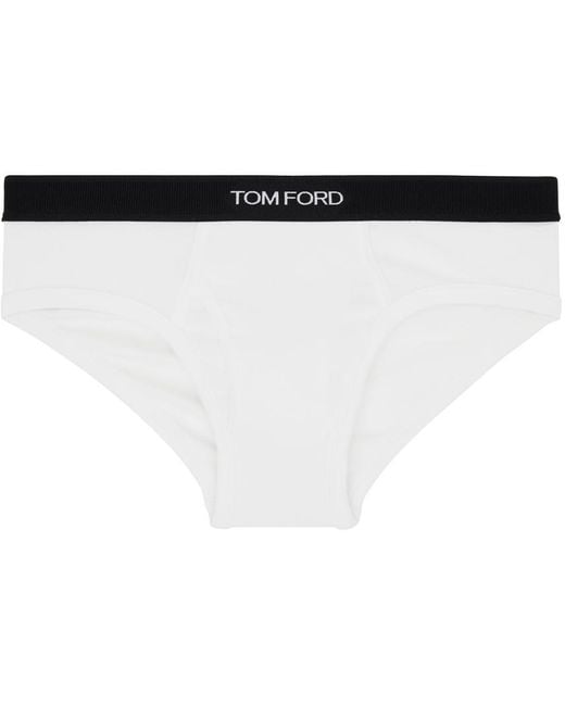 Slip blanc à coupe classique Tom Ford pour homme en coloris Black