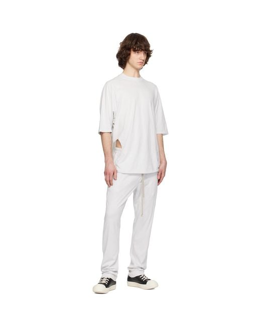Rick Owens White Off- Temple Berlin Drawstring Sweatpants for men