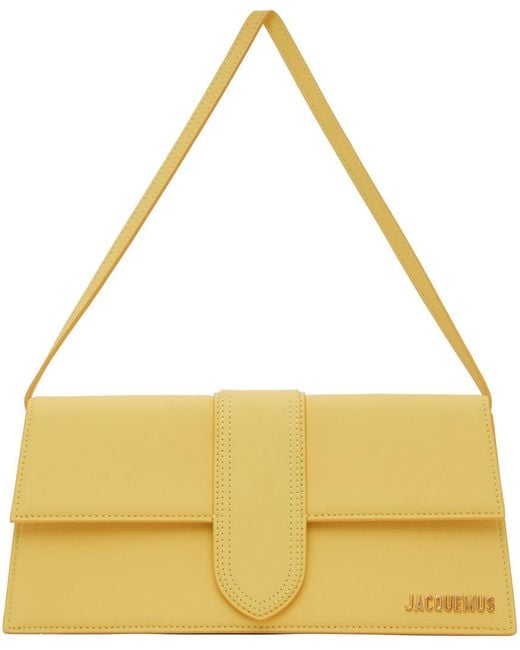 Jacquemus Leather Le Papier 'le Bambino Long' Top Handle Bag in Yellow ...