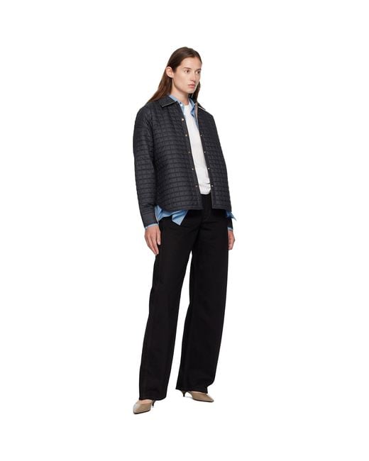Moncler Black Quilted Shirt Jacket