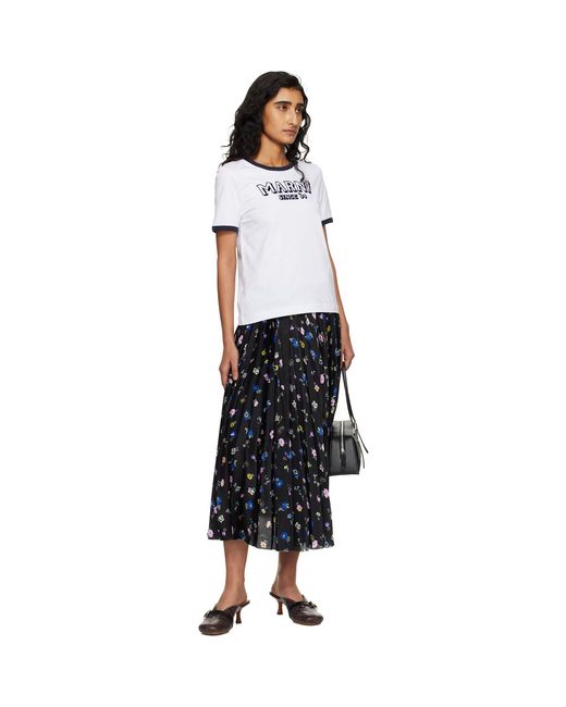 Marni Black Flock Print Jersey T-Shirt
