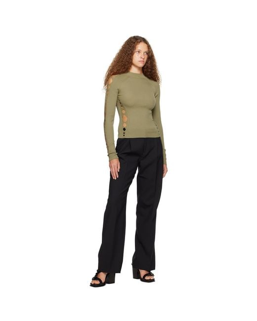 Dion Lee Multicolor Green Snake Diamond Sweater