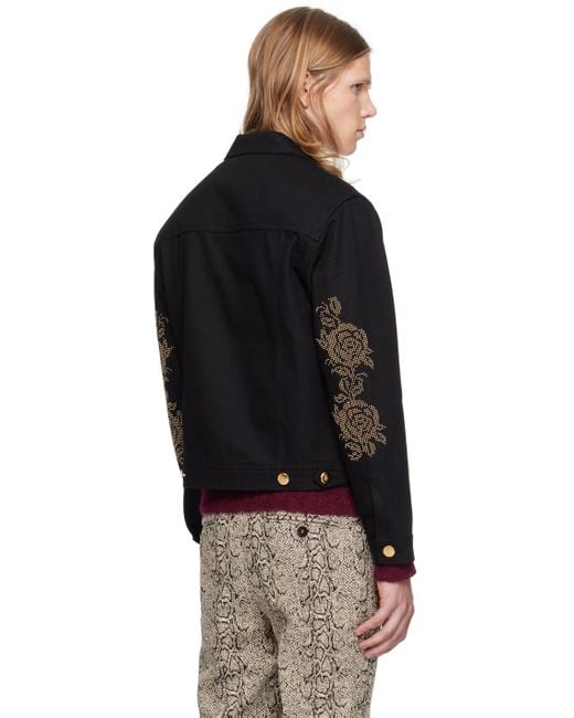 メンズ Ernest W. Baker スタッズ デニムジャケット ブラック | Lyst