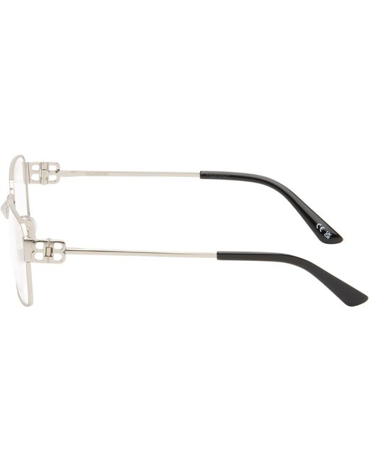 Balenciaga Black Mercury Squared Metal Glasses